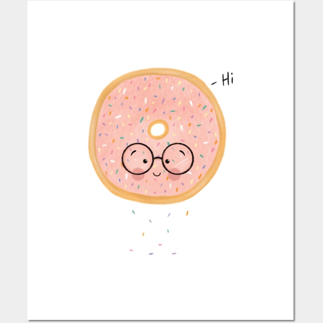 Cute Donut Wall Art by The Pretty Pink Studio
